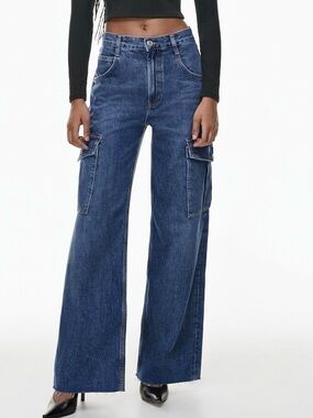 AGOLDE Minka Cargo Jean Wide Leg Raw Hem - Path Size27